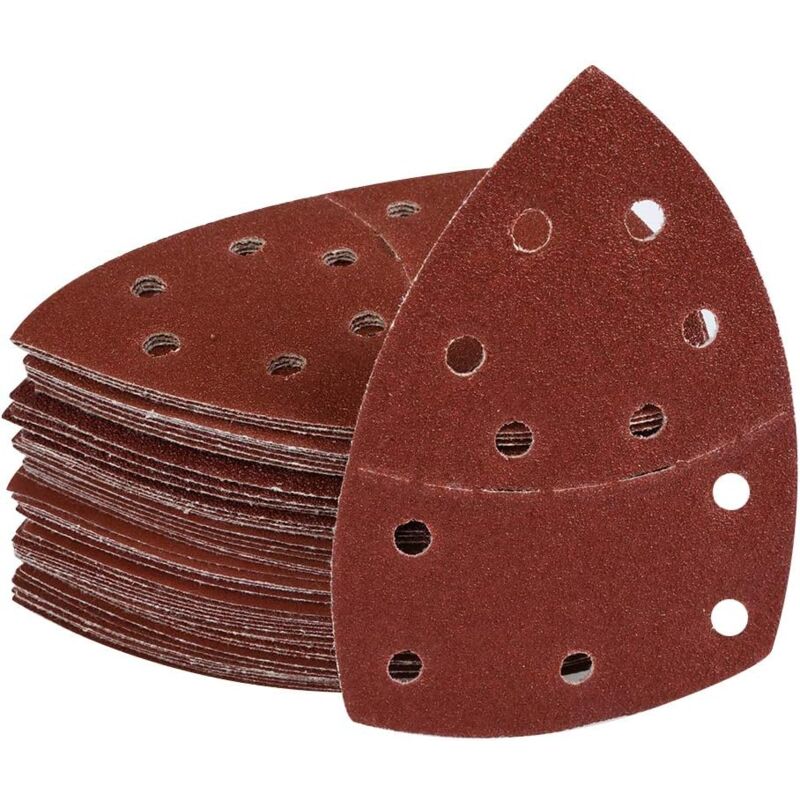 foto del prodotto dpzo 60 pezzi di carta vetrata, grana da 40 a 240, 152 mm x 105 mm con 11 fori