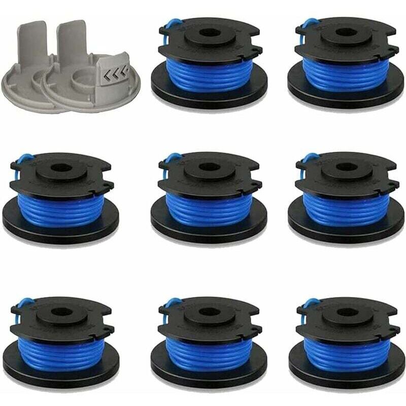 foto del prodotto dpzo 8 ryobi 2pack 8 bobine di ricambio per filo di alimentazione automatica ryobi da 1,65 mm 0,065 con tappi, compatibili con tosaerba a