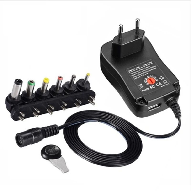 foto del prodotto dpzo adattatore ca cc 3v 12v 2.1a alimentatore regolabile adattatore caricabatteria universale per strisce led cctv fdc