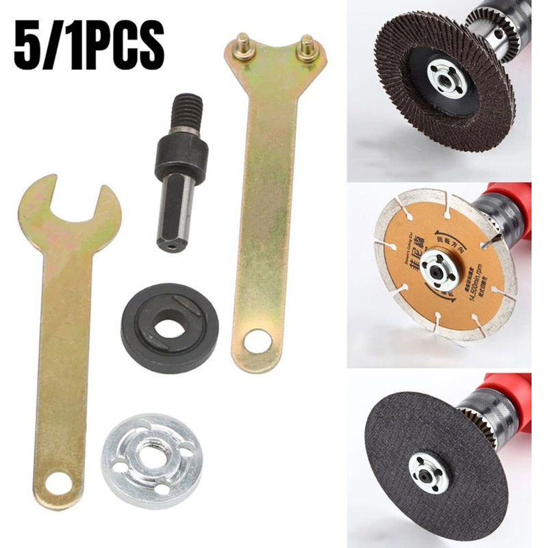 foto del prodotto dpzo adattatore per mandrino per smerigliatrice angolare da 3 8 10 mm con supporto per disco, 2 chiavi, set 5 in 1