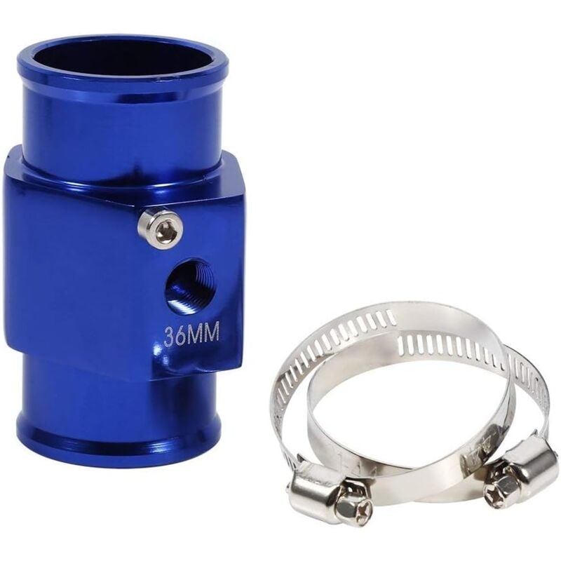 foto del prodotto dpzo adattatore per tubo flessibile del radiatore con manometro, sensore di temperatura dell acqua blu, giunto flessibile da 36 mm