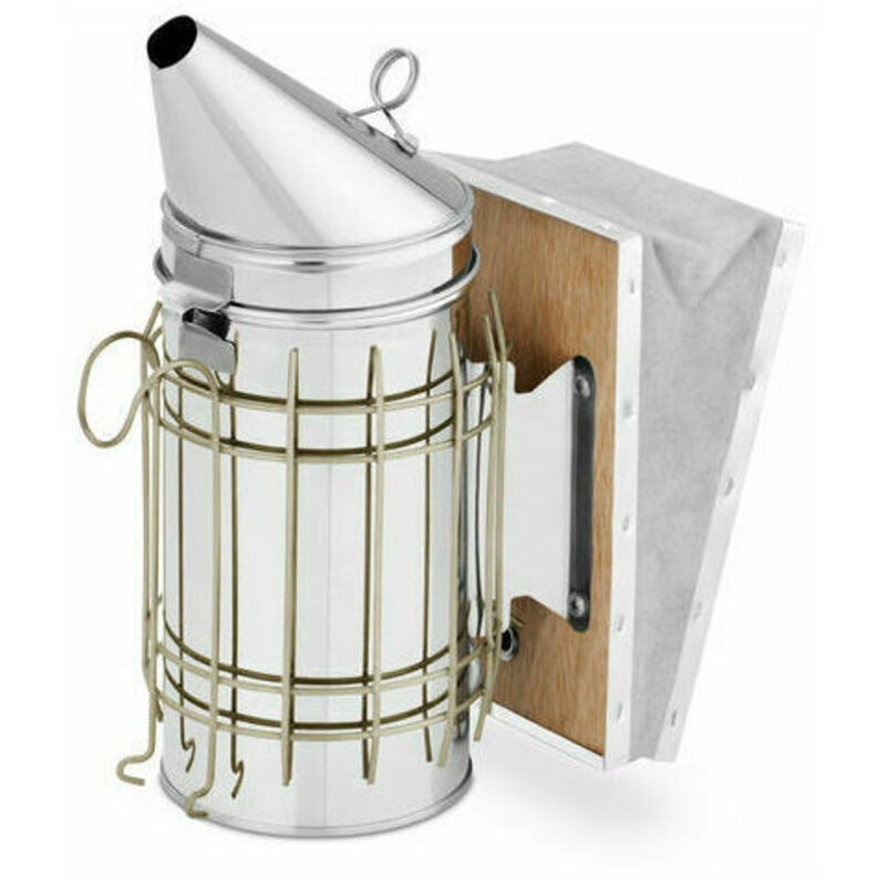 foto del prodotto dpzo - affumicatore per api in acciaio inox con soffietto - modello grande - marrone - ideale per l'apicoltura