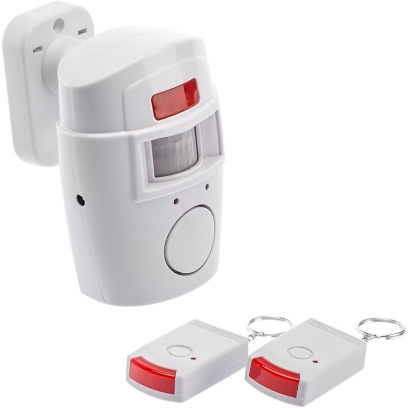 foto del prodotto dpzo allarme domestico wireless con rilevatore di movimento, protezione antifurto, 105 db con 2 telecomandi