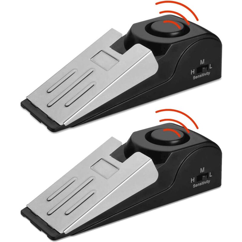 foto del prodotto dpzo allarme fermaporta wireless, confezione da 2 fermaporta con sirena da 120 db