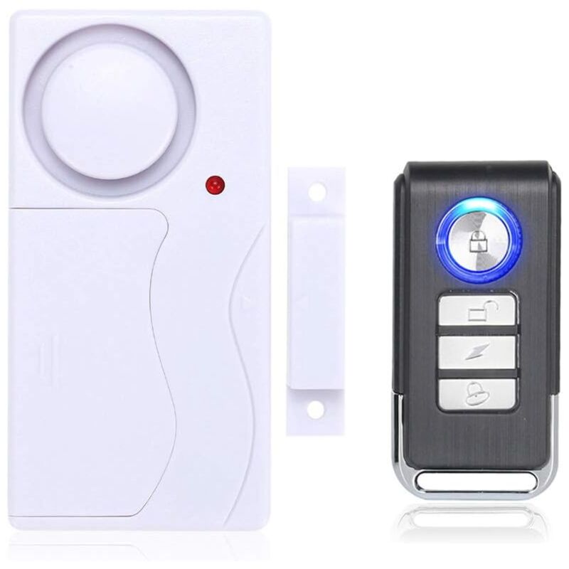 foto del prodotto dpzo allarme per porte e finestre, antifurto wireless con telecomando, 105 db molto forte, facile da installare