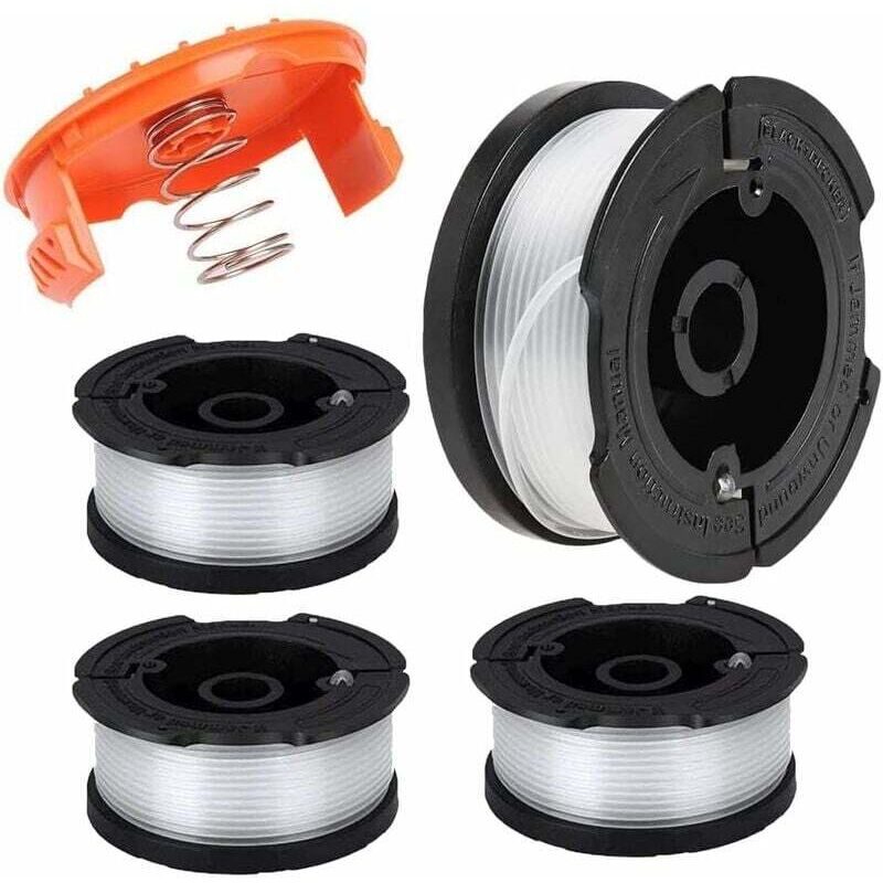 foto del prodotto dpzo bobina di filo in nylon di ricambio per decespugliatore black decker a6481 a6485 af 100 lunghezza filo 9,1 m, diametro 1,65 mm black 