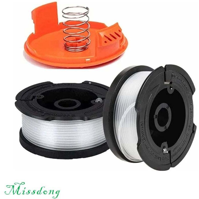 foto del prodotto dpzo bobina di filo in nylon di ricambio per decespugliatore black decker a6481 a6485 af 100 lunghezza filo 9,1 m, diametro 65 mm black 