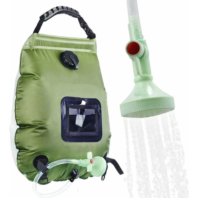 foto del prodotto dpzo borsa doccia con raccolta di energia solare, borsa doccia portatile, borsa doccia da campeggio, borsa per acqua da bagno da 20 l 