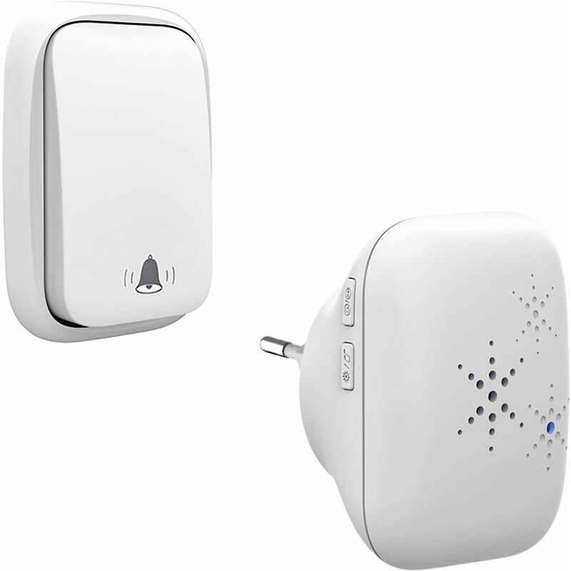 foto del prodotto dpzo campanello senza fili senza batteria per esterni impermeabile ip65, resistente a neve, pioggia e umidit , bianco