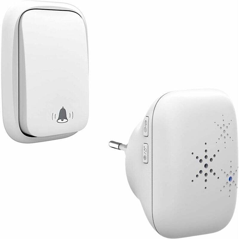 foto del prodotto dpzo campanello senza fili senza batteria per esterni impermeabile ip65, resistente a neve, pioggia e umidit , bianco