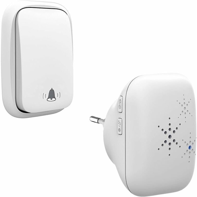 foto del prodotto dpzo campanello senza fili senza batteria per esterni impermeabile ip65 resistente a neve, pioggia, umidit , bianco fdc