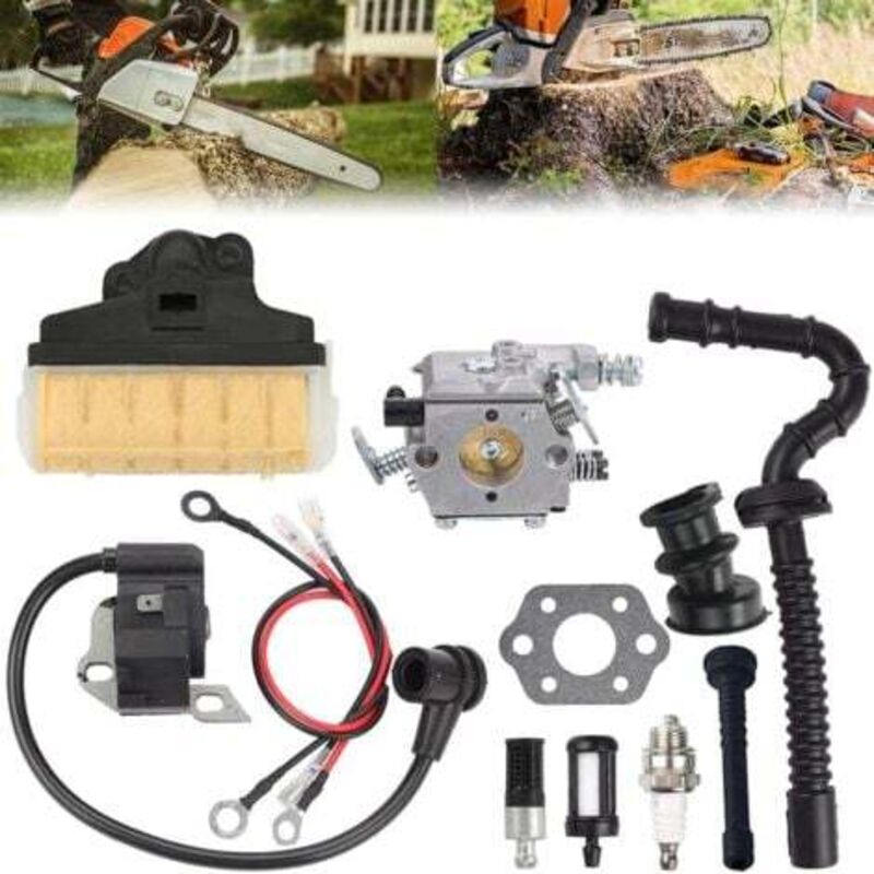 foto del prodotto dpzo carburatore per motosega stihl ms210 ms230 ms250 021 023 025, sostituisce il carburatore walbro wt 286 1123 120 0605, con filtro aria e bobina