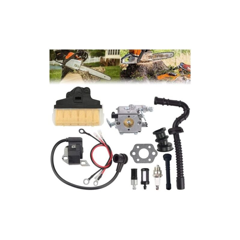 foto del prodotto dpzo carburatore per motosega stihl ms210 ms230 ms250 021 023 025, sostituisce il carburatore walbro wt 286 1123 120 0605, con filtro aria e bobina