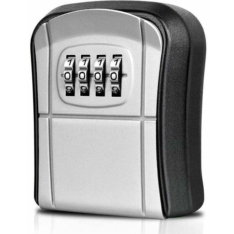 foto del prodotto dpzo cassetta portachiavi di sicurezza da parete mini cassetta portachiavi sicura per esterni con codice a 4 cifre reimpostabile custodia