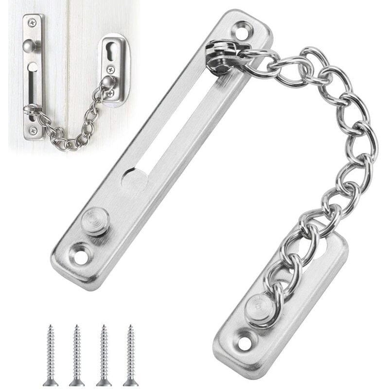 foto del prodotto dpzo catena di sicurezza in acciaio inossidabile per porte catena di sicurezza bloccabile serratura antifurto per porte interne con viti per porte