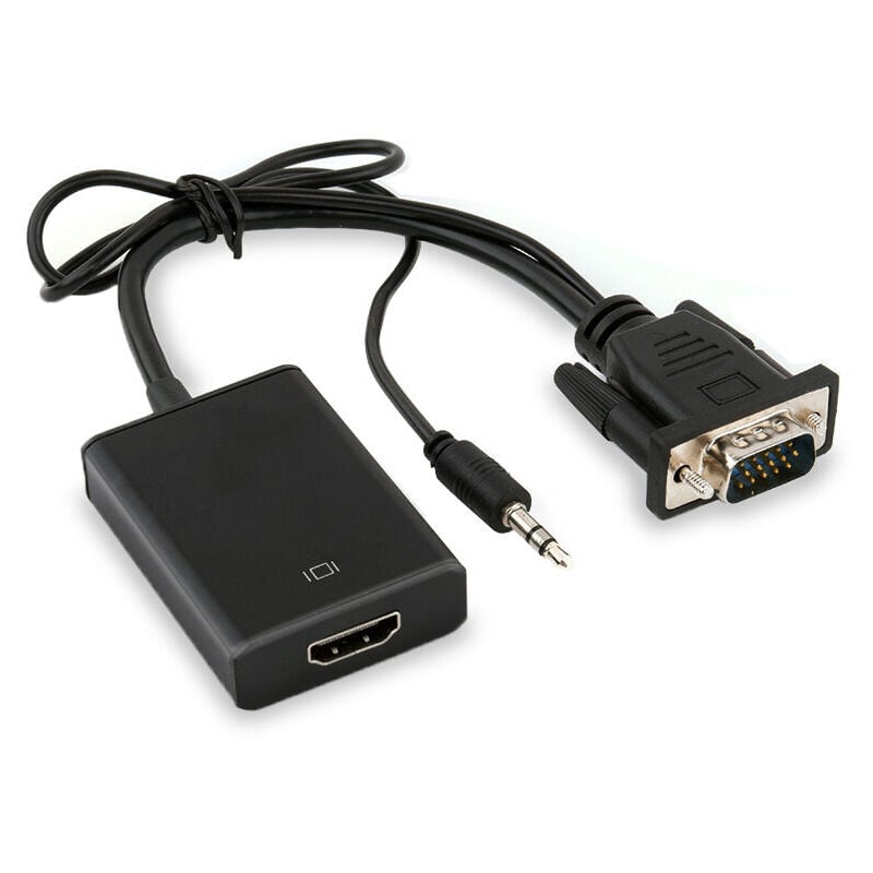foto del prodotto dpzo cavo adattatore convertitore vga maschio a hdmi femmina, uscita 1080p hd audio tv av hdtv