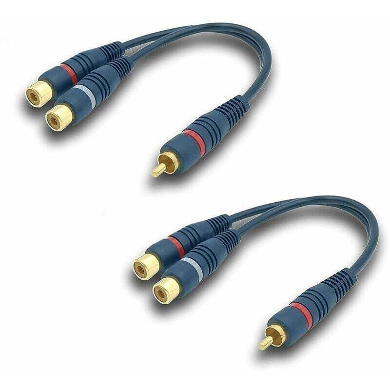 foto del prodotto dpzo cavo audio rca, adattatore rca a y, cavo rca a jack da 20 cm, cavo rca maschio a 2 rca femmina per subwoofer, audio av phono, subwoofer per