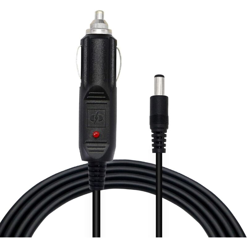 foto del prodotto dpzo cavo di alimentazione per auto da 5,5 x 2,5 mm maschio a 12 v per accendisigari dc, per auto, camion, autobus 1,5 m, 2 pezzi 