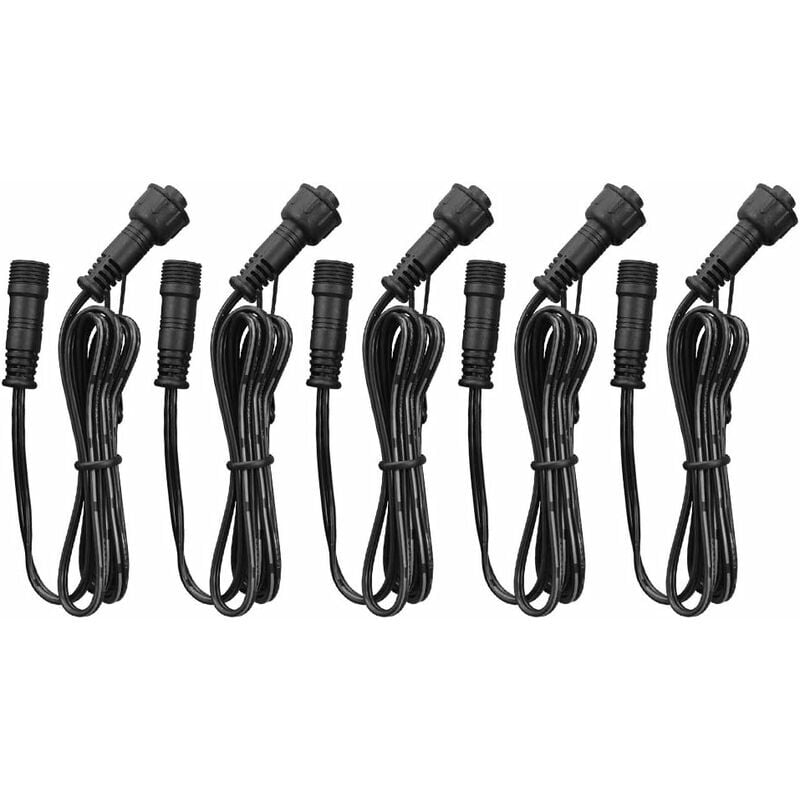 foto del prodotto dpzo cavo di prolunga, per faretti a led da incasso, impermeabile ip67, 1 m 3,3 piedi, 2 pin, con connettori maschio e femmina, confezione da 5