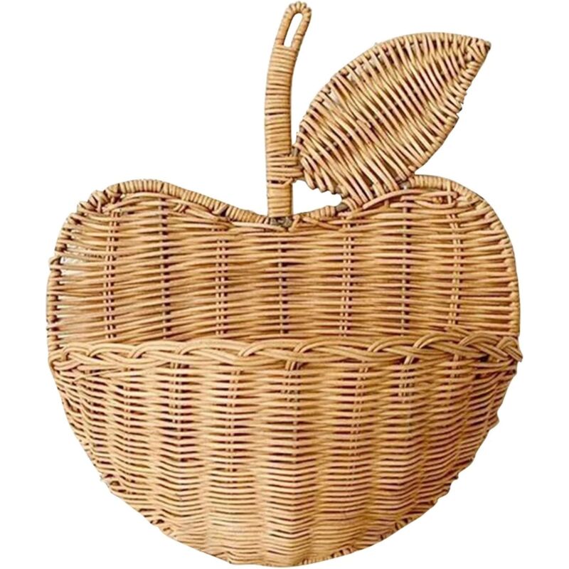 foto del prodotto dpzo cestino portaoggetti in rattan, piccolo cestino appeso fatto a mano per bambini, decorazione e organizer per la casa