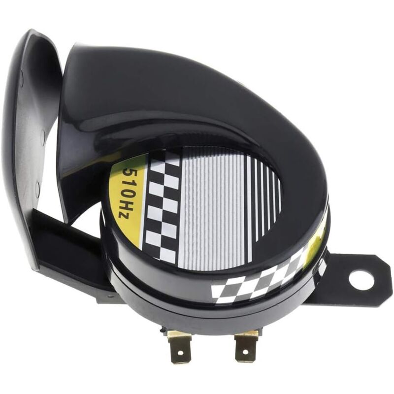 foto del prodotto dpzo clacson a lumaca da 12 v, clacson ad aria ad alto volume, 130 db, 510 hz, sirena a lumaca universale da 12 v, impermeabile, a forma di lumaca,