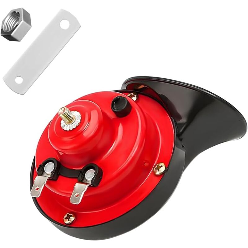 foto del prodotto dpzo clacson universale per auto, camion e moto, 12 v, 110 db, ad aria compressa, impermeabile, doppio, per moto, adatto per suv, autovetture,