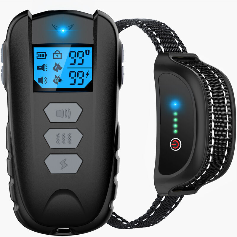 foto del prodotto dpzo collare di addestramento per cani ricaricabile, 100 impermeabile con blocco di sicurezza. modalit suono e vibrazione, display lcd