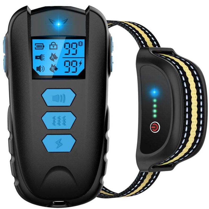 foto del prodotto dpzo collare per addestramento cani con telecomando da 1650 piedi, collare per cani impermeabile ipx7 con segnale acustico, vibrazione, scossa,