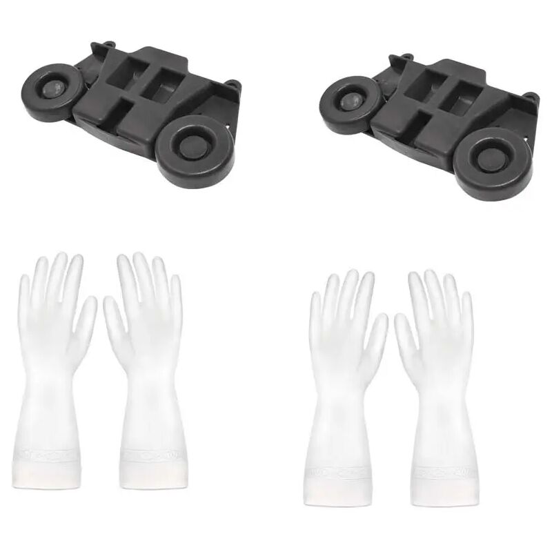 foto del prodotto dpzo compatibile con whirlpool w10195416v ps11722152 ap5983730 accessori di ricambio per ruote per lavastoviglie 2 guanti per la pulizia in pvc