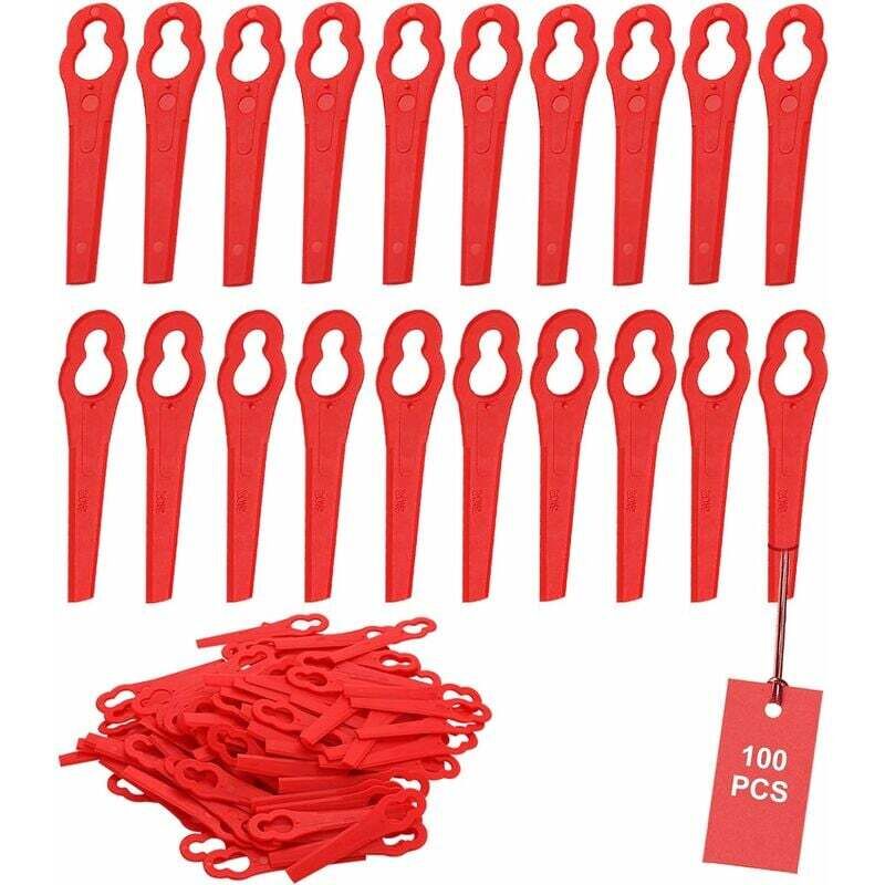 foto del prodotto dpzo confezione da 100 lame di ricambio in plastica per lame per tosaerba red trimmer lama in plastica per tosaerba frt18a frt18a1 kunst 46155