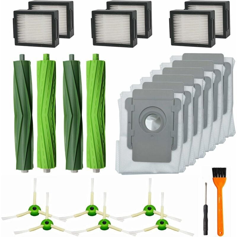 foto del prodotto dpzo confezione da 20 pezzi di ricambio per aspirapolvere irobot roomba i7 i7 i3 i3 i4 i4 i6 i6 i8 i8 j7 j7 plus e5 e6 e7, 2 spazzole in