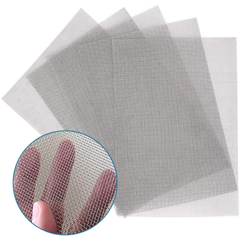 foto del prodotto dpzo confezione da 5 maglie in acciaio inossidabile 304, rete di ventilazione 11,8 x8,2 , foro da 1 mm