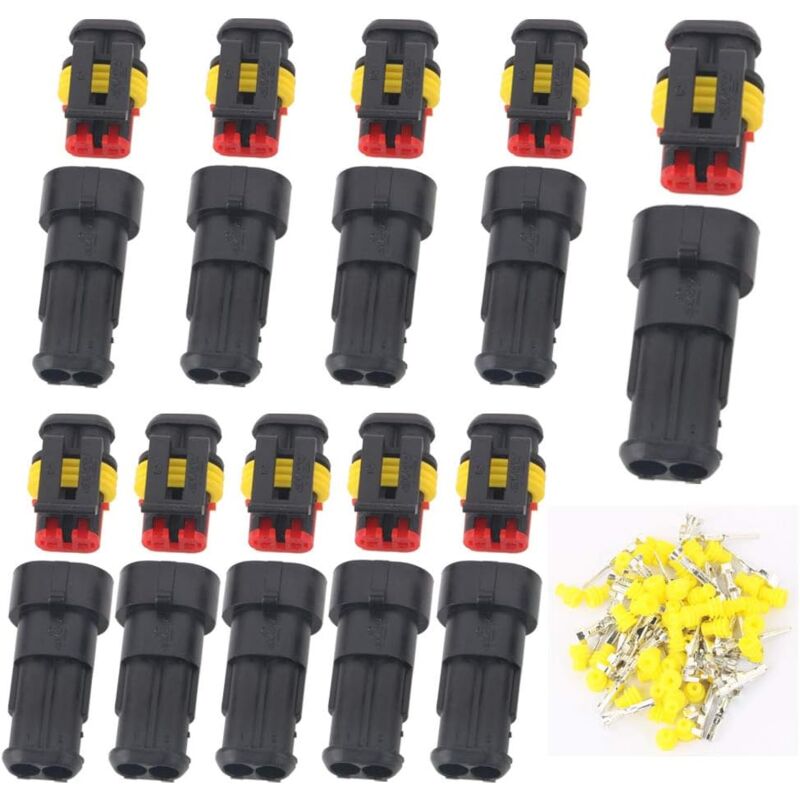 foto del prodotto dpzo connettore impermeabile 12v, connettore elettrico impermeabile maschio e femmina terminali da 1,5 mm, connettore elettrico impermeabile per