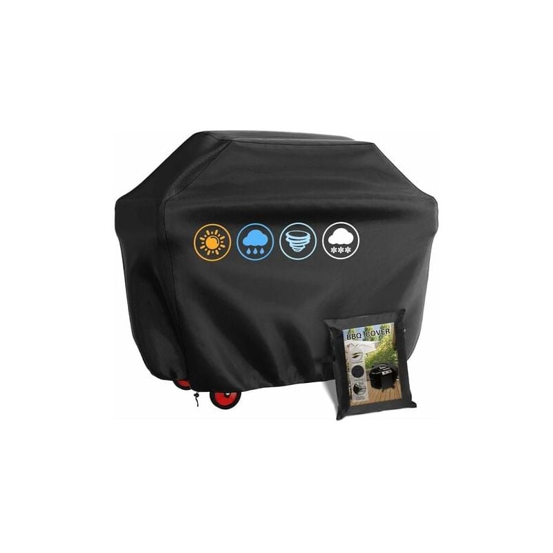 immagine 0 del prodotto dpzo copertura per barbecue a gas, telo rettangolare per esterni 145 x 61 x 117 cm, telo impermeabile 210d, resistente ai raggi uv e alla pioggia,