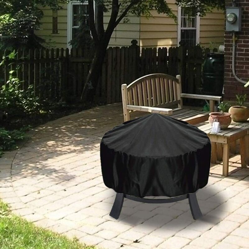 foto del prodotto dpzo copertura per braciere rotonda, coulisse impermeabile antivento resistente ai raggi uv in tessuto oxford 80 x 65 cm per forno, tavolo da