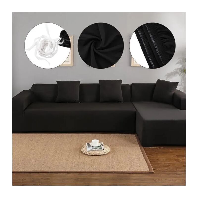 foto del prodotto dpzo copridivano angolare a 2 posti 3 posti, set di 2 copridivano angolare elastico a l per divano angolare, copri chaise longue, poliestere,
