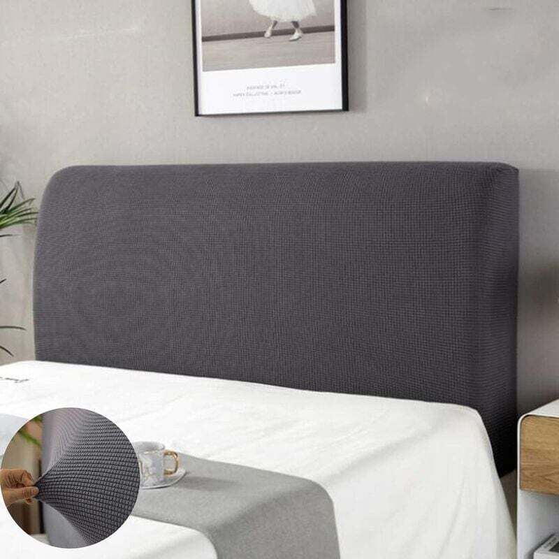 foto del prodotto dpzo copritestata letto, copritestata lavabile antipolvere, copritestata 360 confezione completa grigio 180 cm adatto per testiere da 170 190 cm 