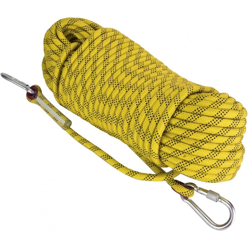 foto del prodotto dpzo corda di salvataggio antistrappo da arrampicata da 30 m e 12 mm con 2 moschettoni per escursionismo all aperto, alpinismo, emergenza