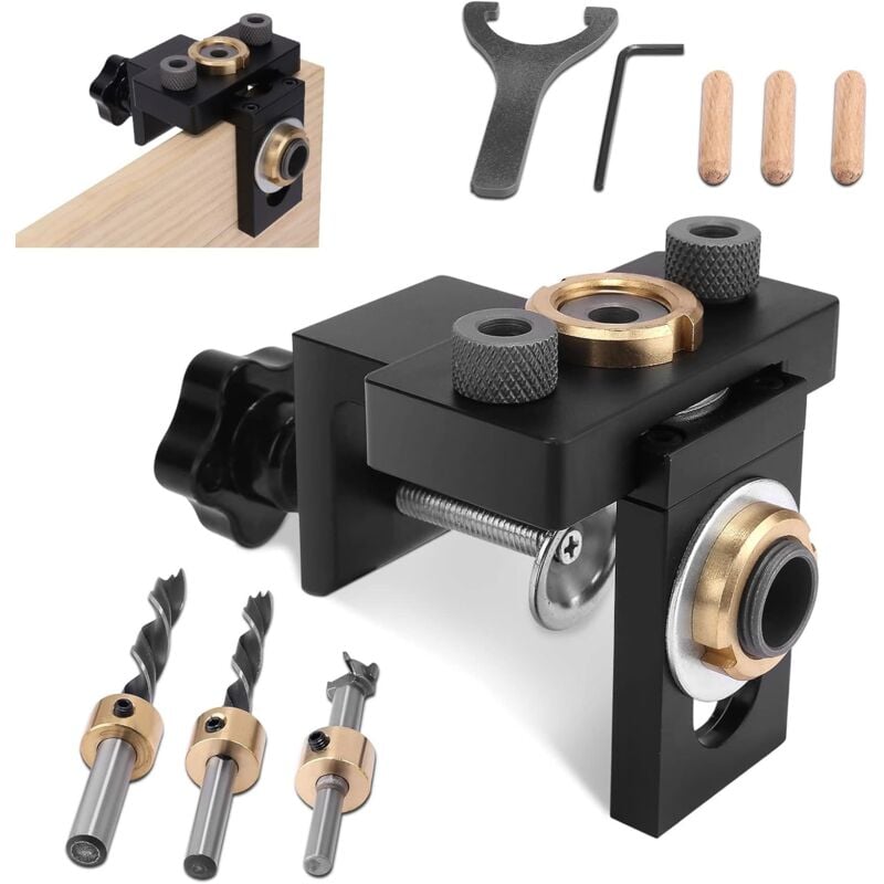 foto del prodotto dpzo dima di foratura, dima per fori tascabili, localizzatore di punzoni, kit di punzoni da 8 10 15 mm, dima per utensili elettrici, dima per
