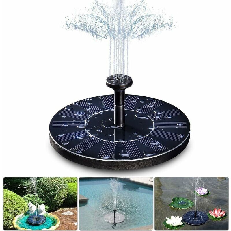foto del prodotto dpzo fontana solare, pompa solare per laghetto da 1,4 w con 4 effetti, altezza massima 70 cm, pompa solare, pompa solare galleggiante per fontana