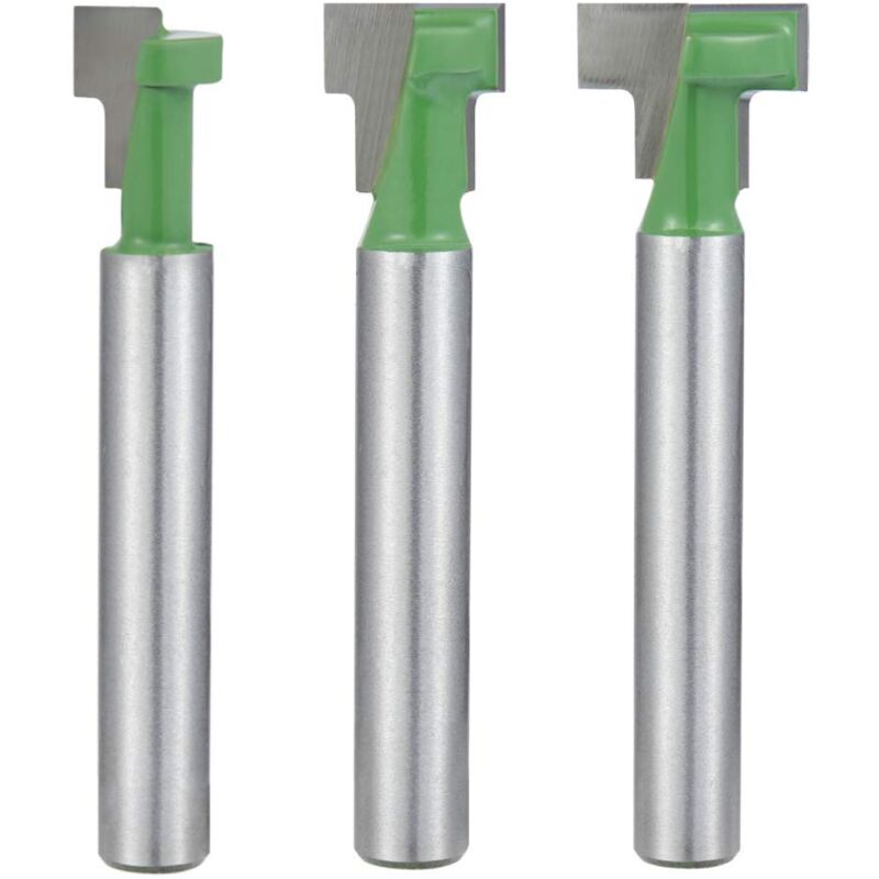 foto del prodotto dpzo frese per scanalature a t e guide a t con gambo da 6 mm, utensili da taglio professionali per la lavorazione del legno