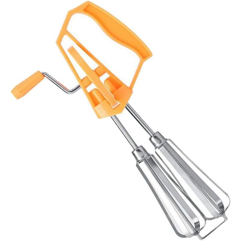 foto del prodotto dpzo frusta manuale rotante in acciaio inox frullatore a immersione montalatte utensile da cucina arancione 