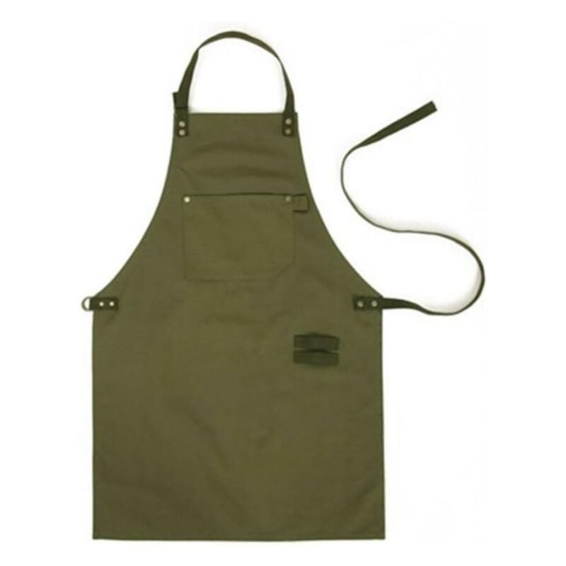 foto del prodotto dpzo grembiule da saldatore in tela verde, tessuto con rivetti per giardino, cucina e ceramica hsw 053 