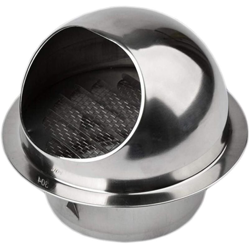 foto del prodotto dpzo griglia di ventilazione rotonda in acciaio inox, ventilazione cappa con zanzariera, 100 mm, 1 pezzo