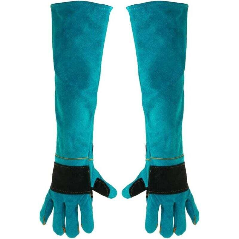 foto del prodotto dpzo guanti da saldatura da 60 cm, guanti da saldatura in pelle resistenti al calore, guanti da saldatura estesi, 1 paio dpi guanti da saldatura