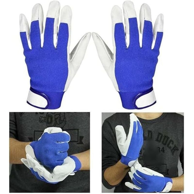 foto del prodotto dpzo - guanti da saldatura guanti in pelle resistenti al calore per saldatrice tig/griglia/barbecue/forno/camino/stufa a legna, guanti da giardinaggio per la protezione del lavoro (1 paio)