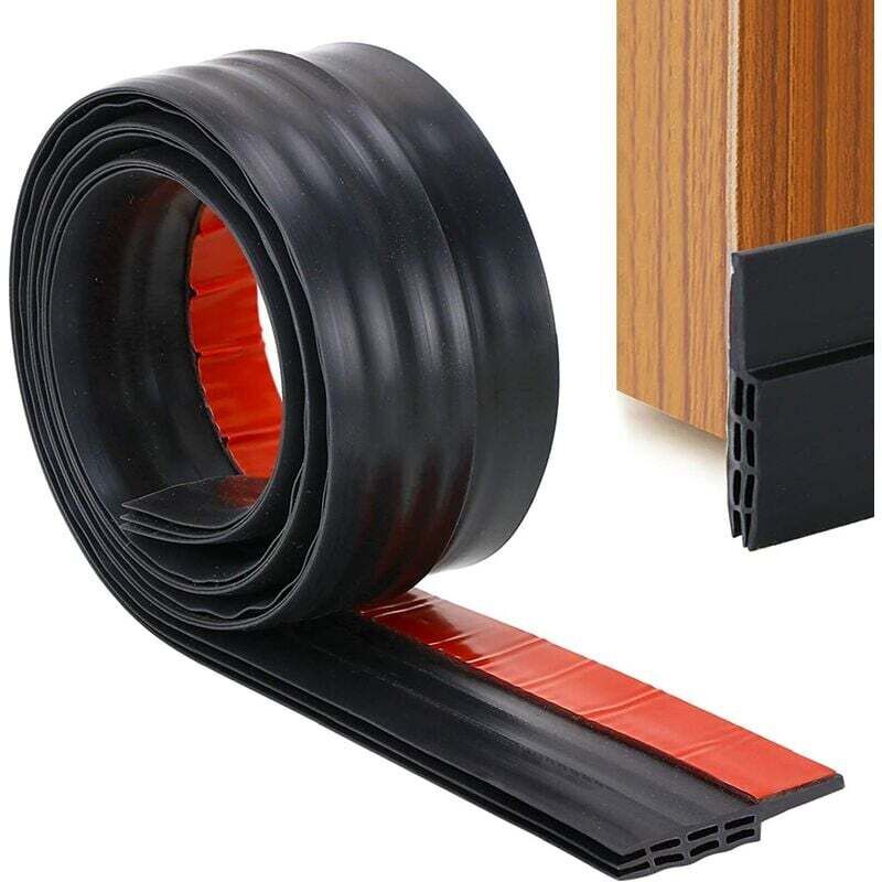 foto del prodotto dpzo guarnizione inferiore porta guarnizione autoadesiva per porta, anti spiffero, antirumore, anti insetto, colore nero
