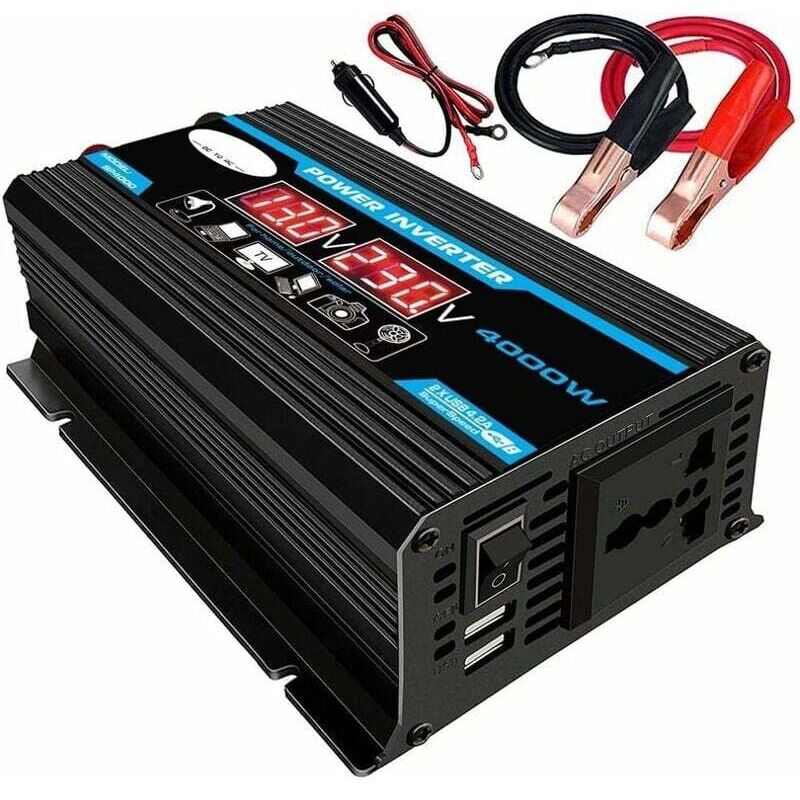foto del prodotto dpzo inverter 12v 220v, inverter a onda sinusoidale pura da 4000 w, inverter di potenza da auto a auto 12v 220v 110v ca, convertitore di carica,