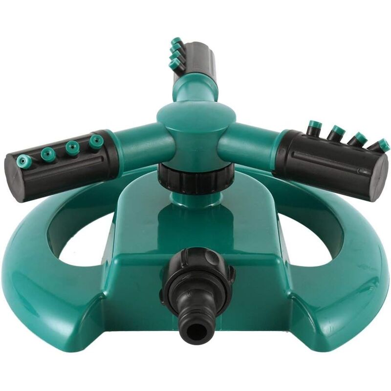 foto del prodotto dpzo irrigatore automatico per prato, irrigatore da giardino a 3 bracci con rotazione a 360 , sistema di irrigazione a 12 ugelli