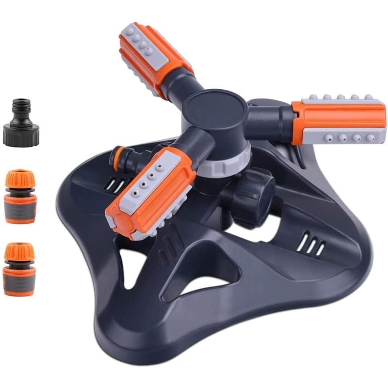 foto del prodotto dpzo irrigatore da giardino a 3 bracci a 360 sistema di irrigazione automatico portata e flusso d acqua regolabili ampia area di spruzzo